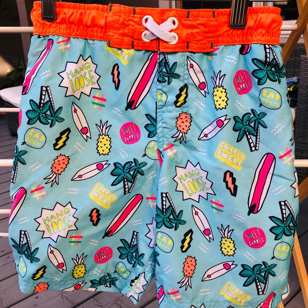 Tropical patterned swim trunks